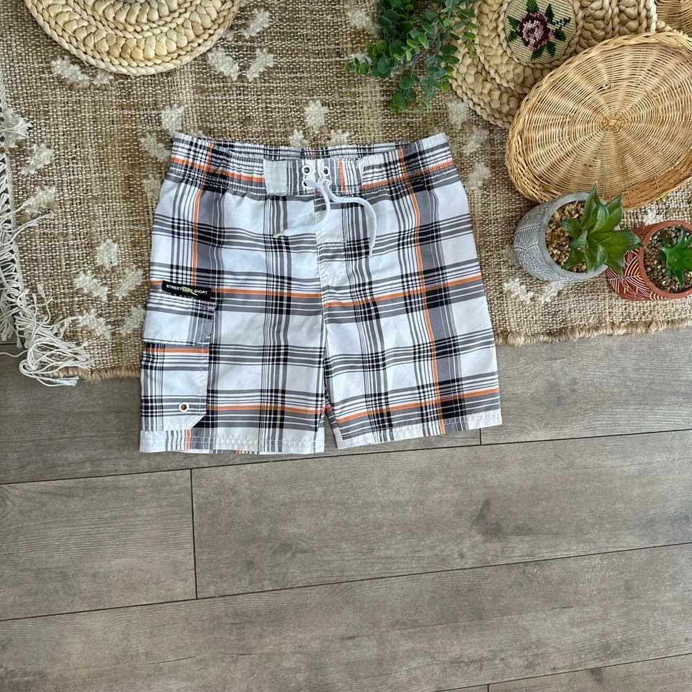 Sunproof by Weatherproof Boys Plaid Surf Swim Trunks Swim Shorts Size 5/6